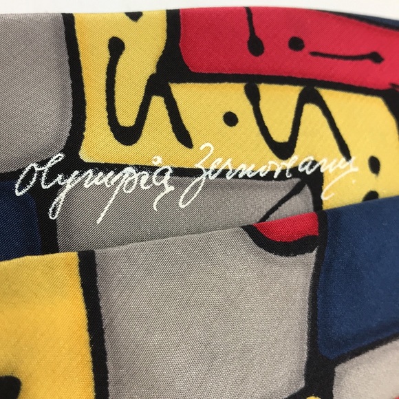 Vintage Rare Robert Daskal Retro Hand Painted & Signed Neck Tie - Picture 4 of 5